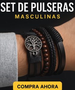set-árbol-de-la-vida-cuero-manillas