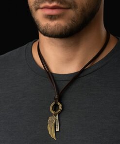 pluma-cuero-collar