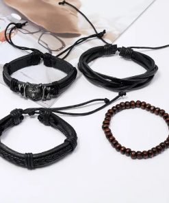 Set -manillas-cuero lobo