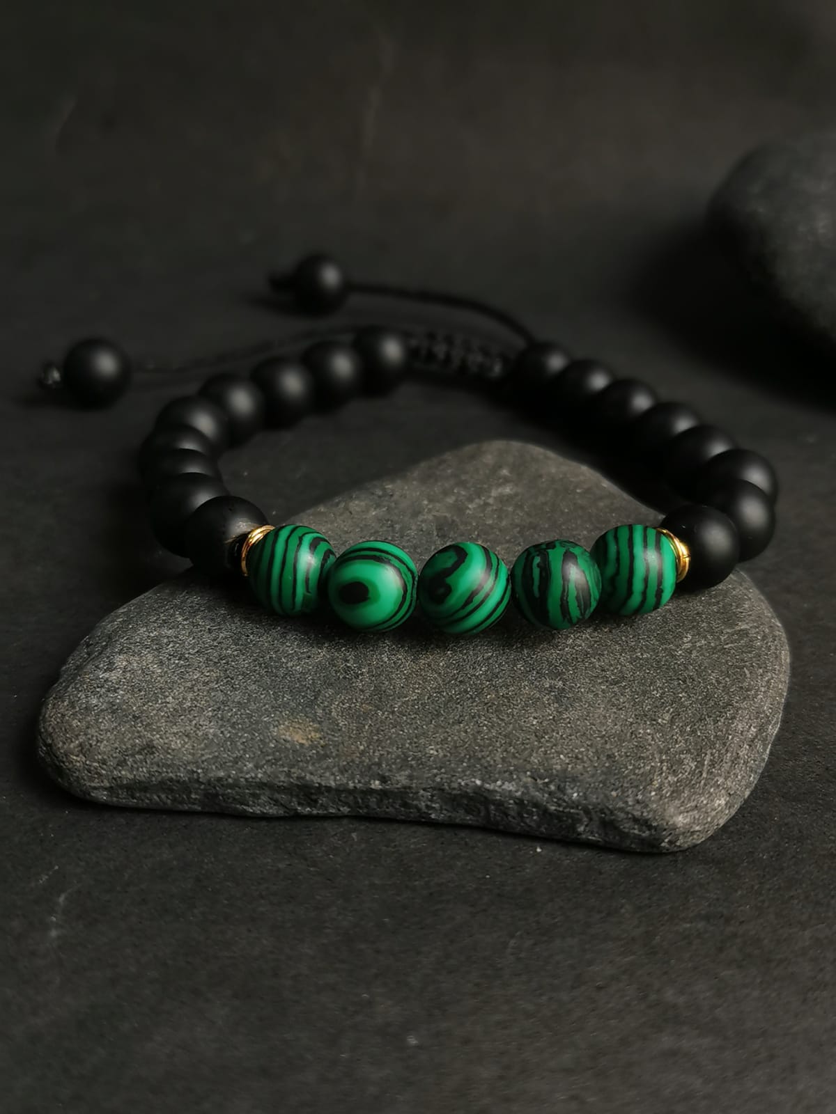 Pulsera malachite y ónix