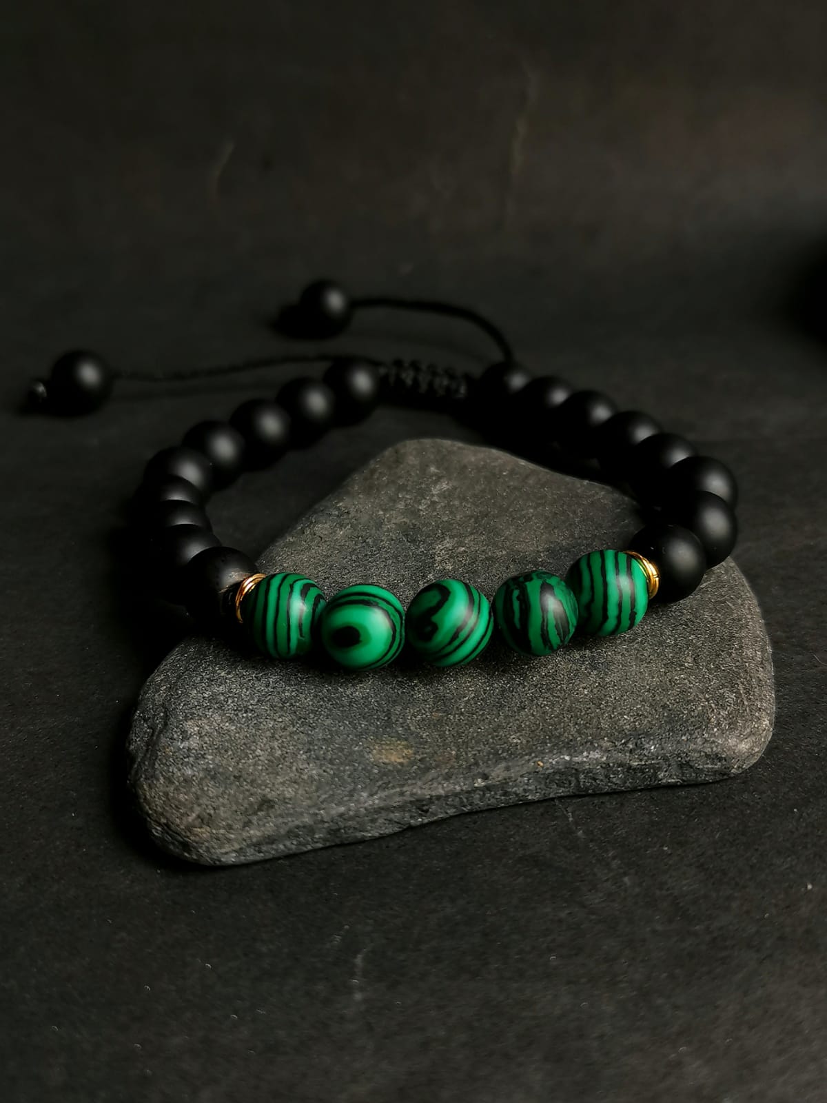 Pulsera malachite y ónix
