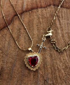 corazón y espada- parejas-collar para compartir