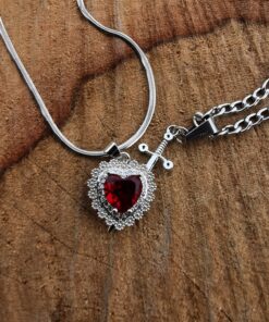 corazón y espada- parejas, collar para compartir