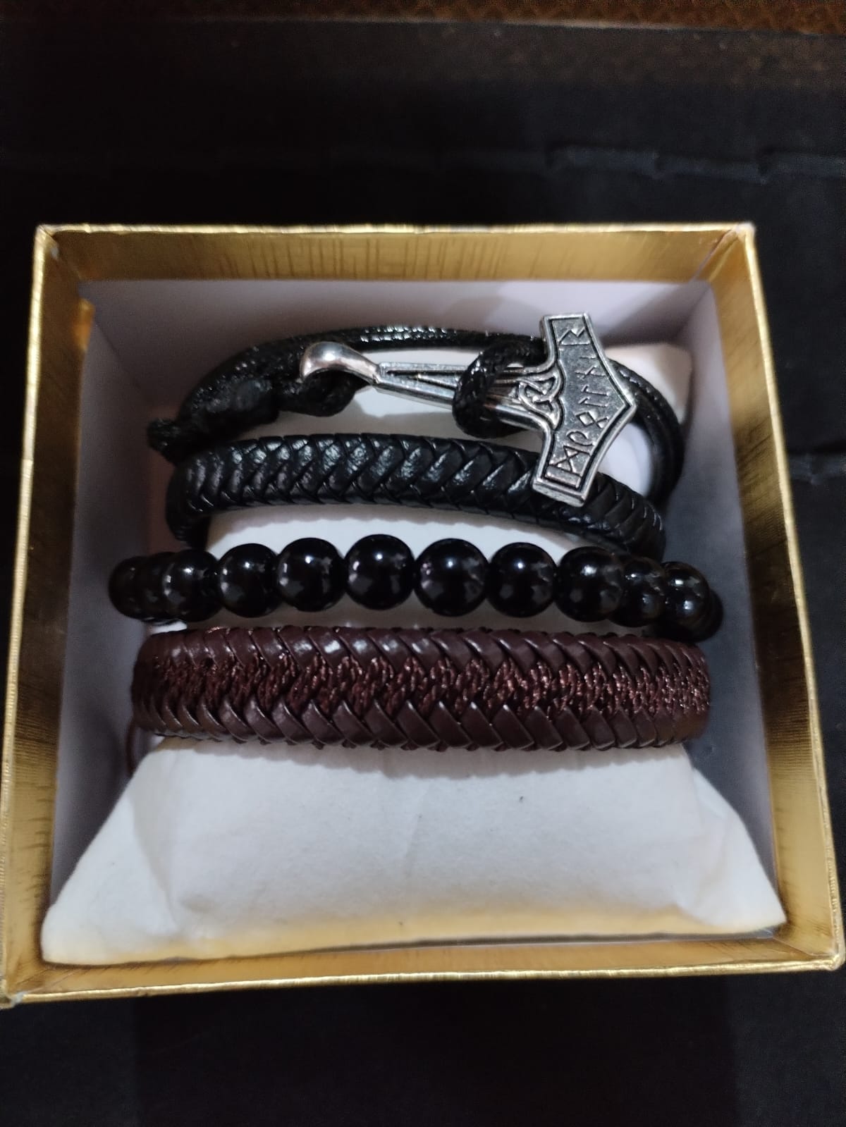 Set de pulseras con estilo Vikingo - Martillo Mjolnir - Imagen 4